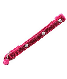 Pawise – Cat Collar Diamond Rose with Bell – Pink Glitter Adjustable Collar (26–30 cm)