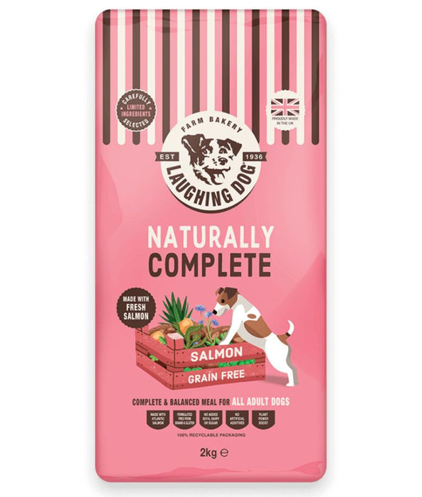 Laughing Dog - Naturally Complete Salmon, Grain-Free, Adult Dry Dog Food For All Breed Sizes - 2kg, 10kg