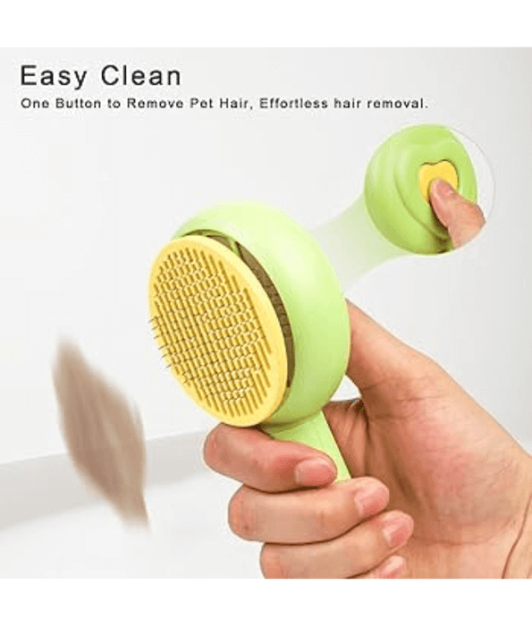 Pawise - Self-Cleaning Slicker Brush for Dogs & Cats, Non-Slip Handle, Easy Hair Removal - 20cm