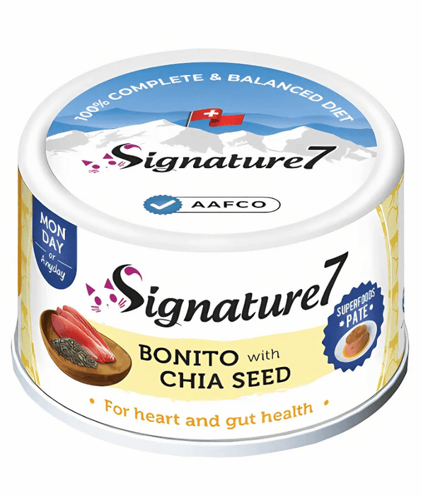Signature7 Cat Superfoods Pate Monday Bonito With Chia Seed For Heart and Gut Support 80g