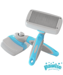 Pawise - Self-Cleaning Slicker Brush for Cats & Dogs, Non-Slip Handle, Large - 20cm