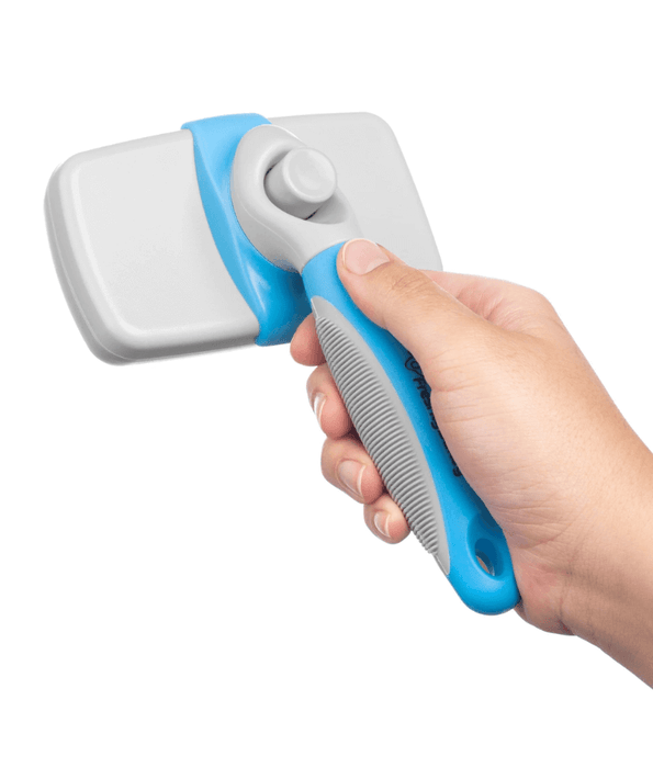 Pawise - Self-Cleaning Slicker Brush for Cats & Dogs, Non-Slip Handle, Large - 20cm