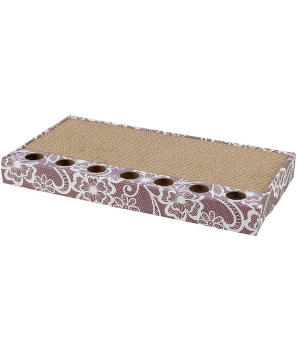Trixie - Scratching Cardboard with 2 Toy Balls, Catnip-Infused Cat Scratcher - 48 × 5 × 25 cm