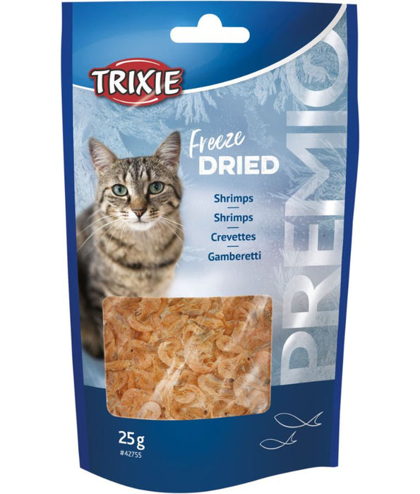 Trixie - Freeze Dried Shrimps, 100% Natural Single-Protein Cat Treats, Ideal for Sensitive Cats - 25 g