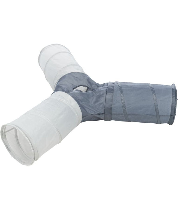 Trixie – 4-Way Cat Play Tunnel with Peek-A-Boo Hole, Durable Nylon Interactive Toy - 3 × Ø22 × 50 cm
