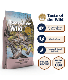 Taste Of The Wild - Lowland Creek Feline Recipe with Roasted Quail & Roasted Duck 2 kg