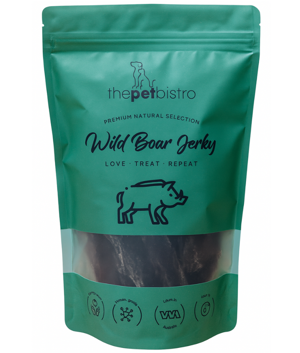 The Pet Bistro – Dehydrated Wild Boar Jerky, Hypoallergenic Single Protein – 100g