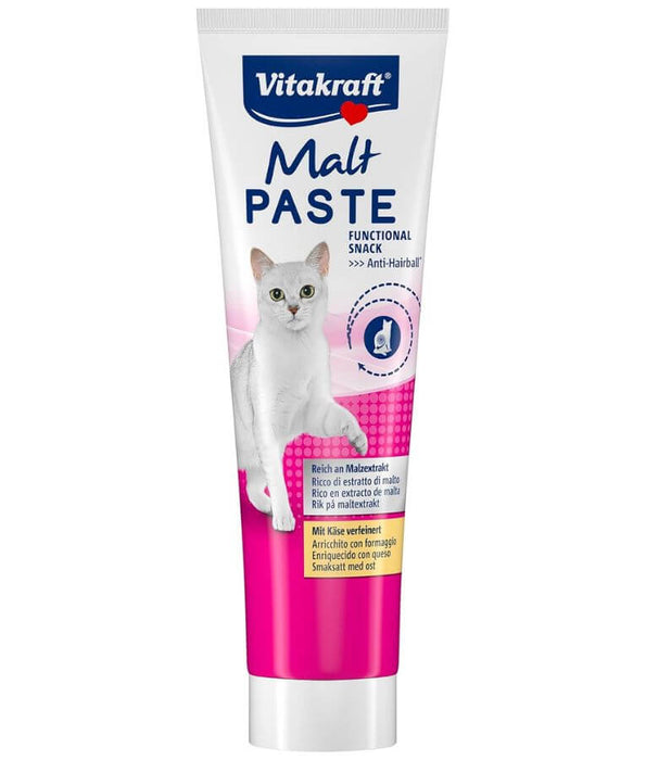 Vitakraft - Malt Paste, with Cheese, Anti-Hairball Formul For Cats - 100g
