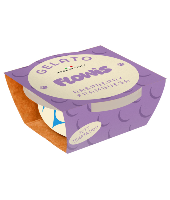 Gosbi - Flowis Gelato, Raspberry Flavor, Frozen Dog Treat for All Dogs - 40g