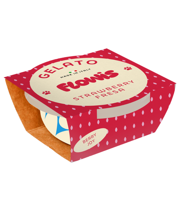 Gosbi - Flowis Gelato, Strawberry Flavor, Frozen Dog Treat for All Dogs - 40g