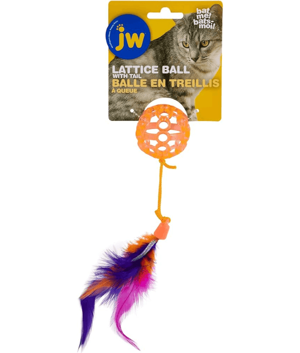 JW Cataction Lattice Ball Cat Toy With Tail