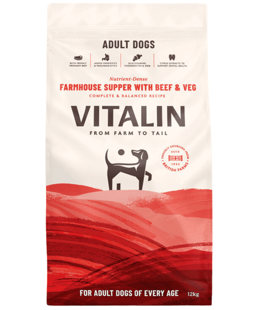 Vitalin - Farmhouse With Beef & Veg Adult Dog 2kg-12kg Vitalin