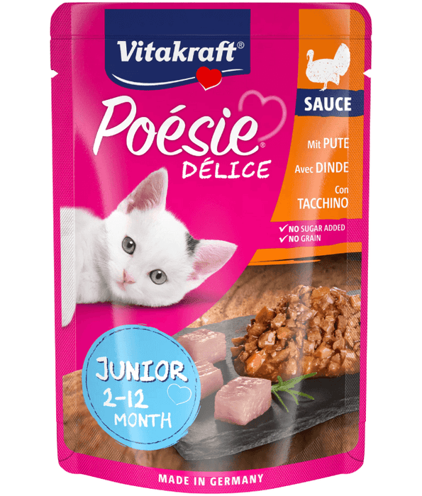 Vitakraft - Poesie Delice, Junior Wet Cat Food With Turkey In Gravy - 85g
