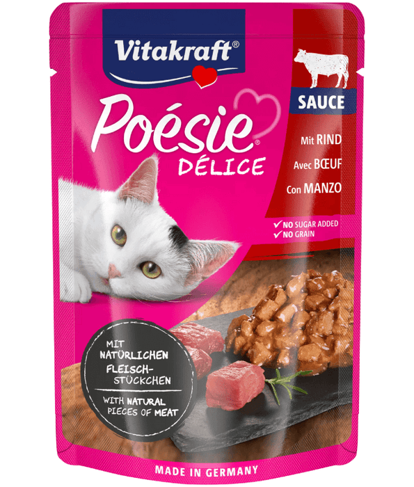Vitakraft - Poesie Delice, Adult Wet Cat Food With Beef In Gravy - 85g