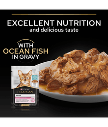 Purina Pro Plan Delicate Digestion Wet Cat Food, Oceanfish in Gravy, 85g