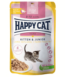 Happy Cat - Kitten & Junior Farm Poultry 85g