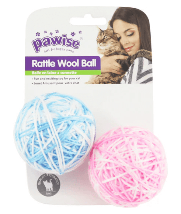 Pawise - Rattle Wool Ball For Cats - 7 cm