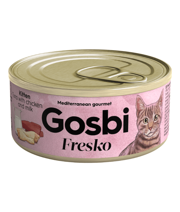 Gosbi - Fresko, Tuna, Chicken, and Milk Kitten Complementary Wet Cat Food – 70g