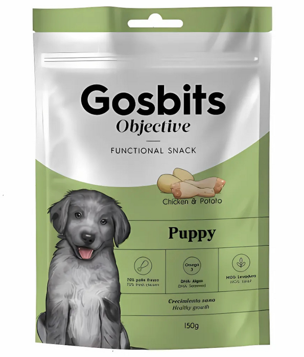 Gosbi - Gosbits Objective, Chicken Puppy Dog Treats For Development, All Natural 150g