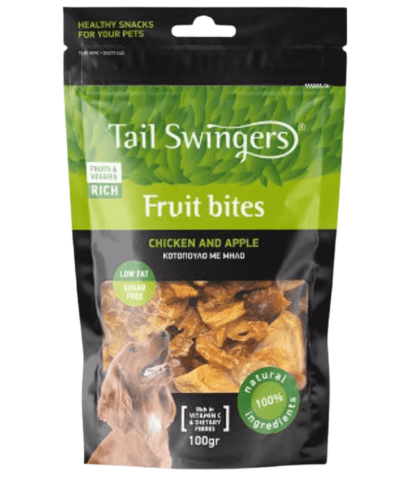 Tail Swingers - Fruit Bites Chicken and Apples - Fat Burning Support Treats - 100g