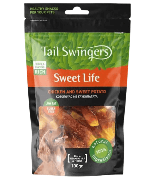 Tail Swingers - Sweet Life Chicken and Sweet Potato - Digestion and Eyesight Support Treats - 100g