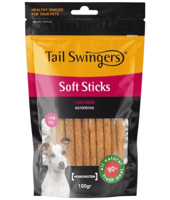 Tail Swingers - Soft Sticks Chicken - Immune System Support Treats - 100g