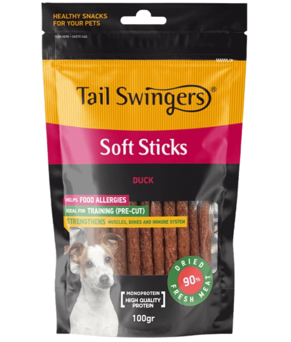 Tail Swingers - Soft Sticks Duck - Muscles, Bones, and Immune System Support Treats - 100g