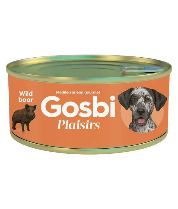 Gosbi - Plaisirs, Grain-Free Wild Boar Adult Complementary Wet Dog Food – Hypoallergenic, Monoprotein, All-Natural 185g