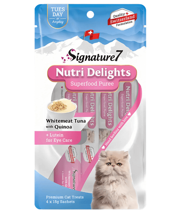Signature7 Nutri Delights Whitemeat Tuna With Quinoa For Eye Care Liquid Cat Treats 4x15g