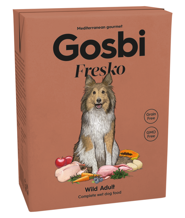 Gosbi - Fresko, Grain-Free Wild Duck and Rabbit Adult Complete Wet Dog Food – Hypoallergenic and Digestive Care, All Natural 375g
