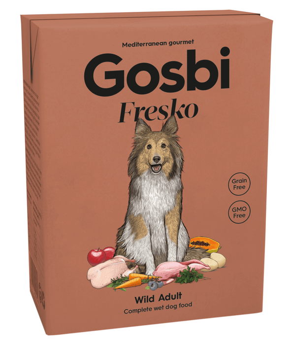 Gosbi - Fresko, Grain-Free Wild Duck and Rabbit Adult Complete Wet Dog Food – Hypoallergenic and Digestive Care, All Natural 375g