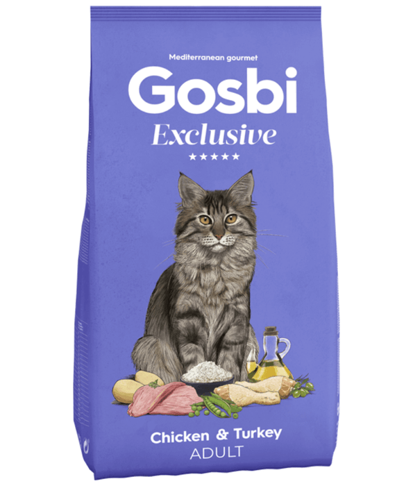 Gosbi - Exclusive, Chicken and Turkey Adult Dry Cat Food – Hair and Skin Support 1.5kg-6kg