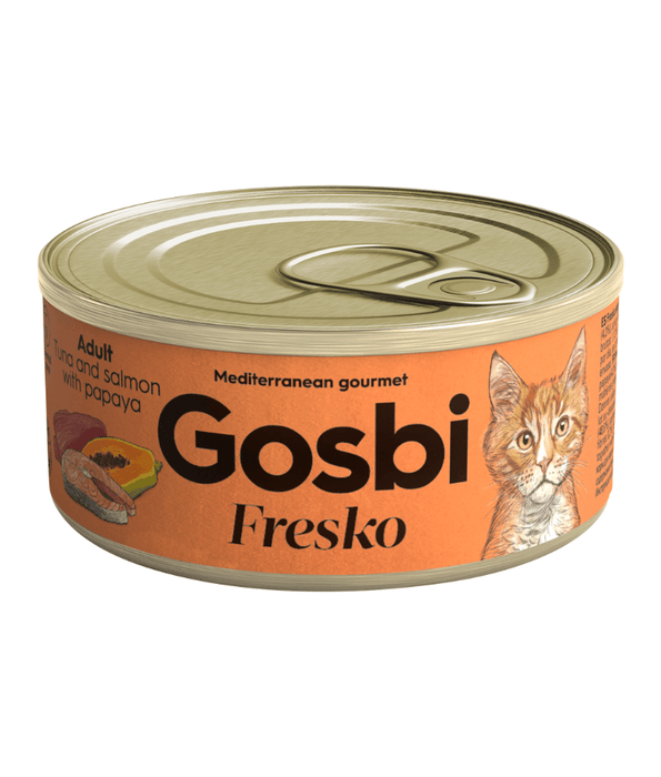 Gosbi - Fresko, Tuna, Salmon, and Papaya Adult Complementary Wet Cat Food – 70g