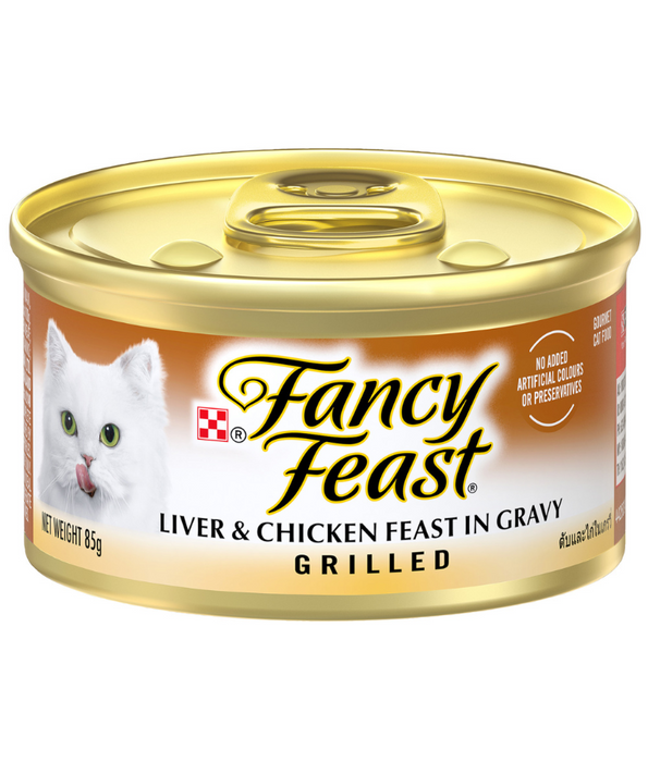 Purina Fancy Feast Grilled Liver & Chicken Feast in Gravy Gourmet Cat Food can