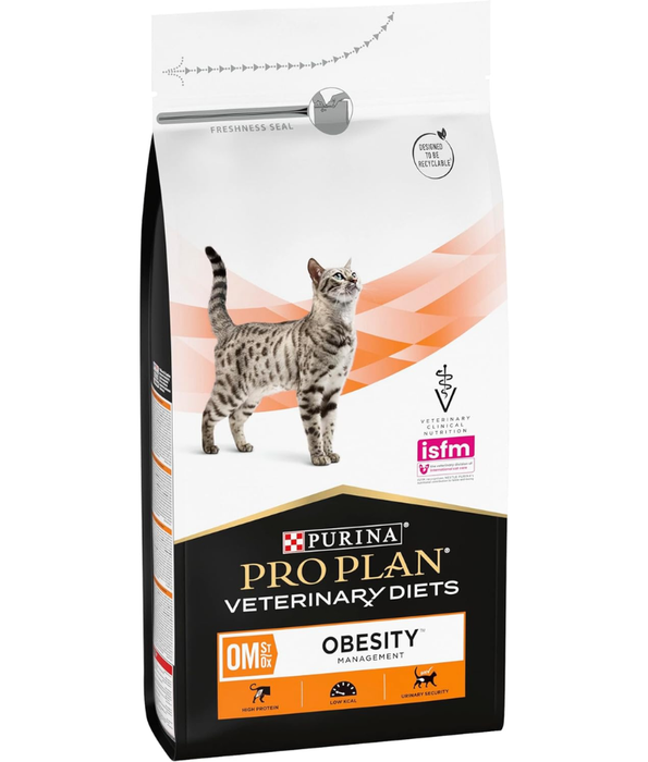Purina - Pro Plan Veterinary Diets, Obesity Management Dry Cat Food, High Protein, Low Calorie for Healthy Weight Loss - 1.5 kg