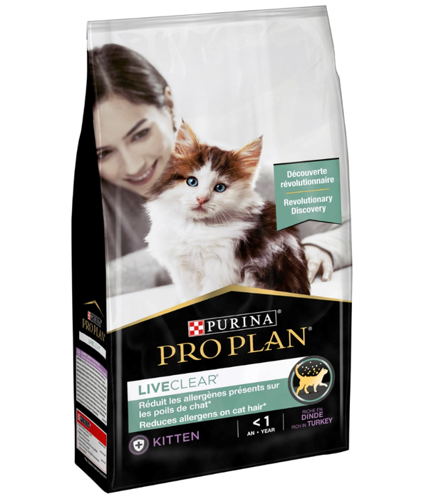 Purina - Pro Plan LiveClear, Kitten Dry Cat Food, Turkey, Allergen-Reducing Formula, High Protein Growth & Immunity Support - 1.4 kg