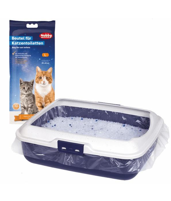Nobby - Large Cat Litter Tray Bags, Hygienic Liners for Cat Toilets up to 59 x 45 cm - Pack of 10