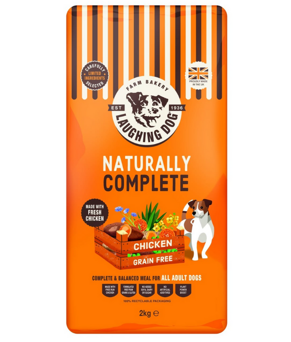 Laughing Dog - Naturally Complete Chicken, Grain-Free, Immune Support, Adult Dry Dog Food For All Breeds - 2kg, 10kg