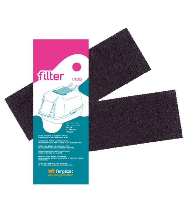 Ferplast Carbon Cat Litter Filter – Odor Control Replacement – Pack of 2 - 20 x 70 cm, 90-Day Use