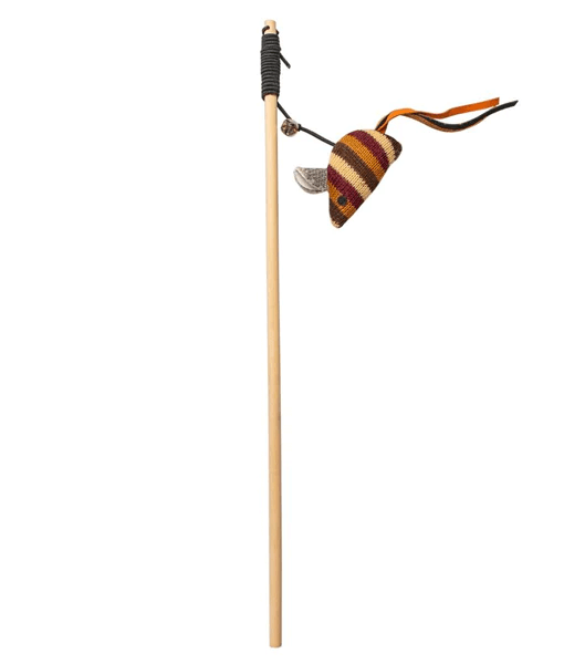 Duvo - Playing rod Knitted mouse