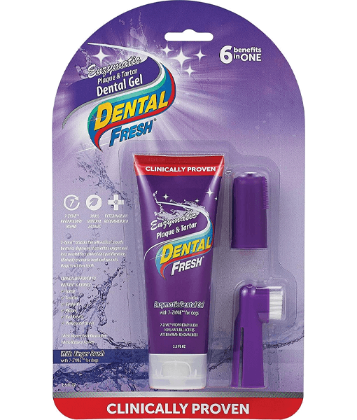 Dental Fresh Enzymatic Gel Triflex Toothbrush Kit for Dogs Dental Fresh