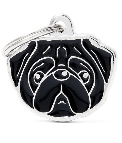 my family ID Tag - Black Pug