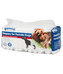 Pawise - Disposable Female Dog Diapers 12 pieces