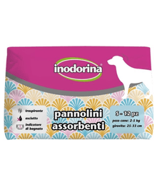 Inodorina Absorbent Diapers (S,M,L,XL) 12Pcs