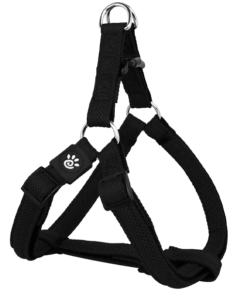 Doco Puffy Mesh Step-In Dog Harness Black