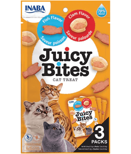 Inaba - Juicy Bites Fish & Clam Flavor 34g 3 packs
