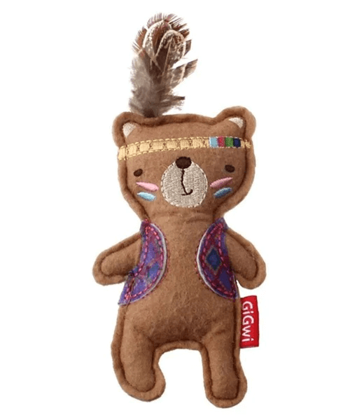 GiGwi- Happy indians Bear felt catnip