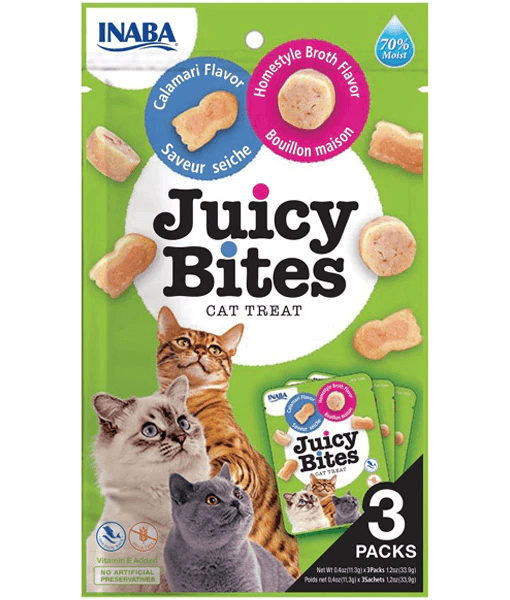 Inaba - Juicy Bites Calamari & Homestyle Broth Cat Treats 3 packs