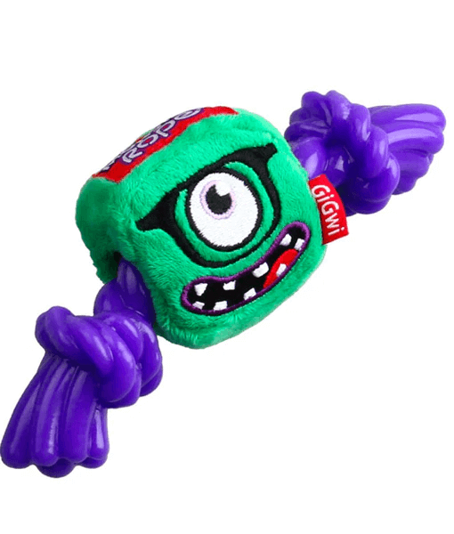 GiGwi - Monster Rope Squeaker Inside Plush Green