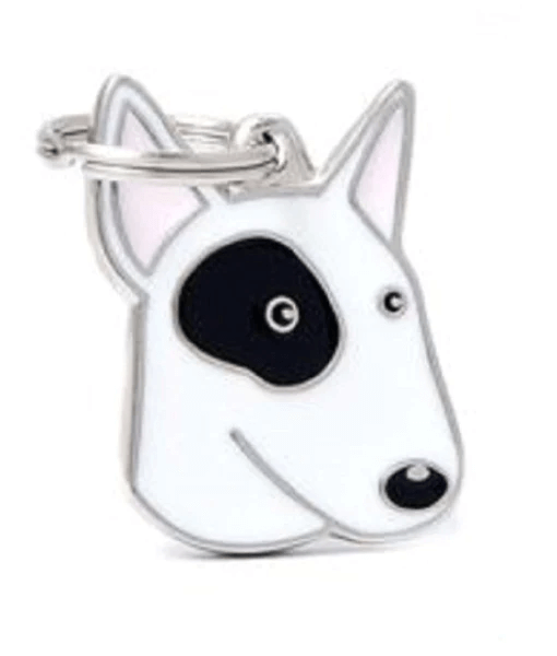 my family My Family ID Tags Friends Bull Terrier White